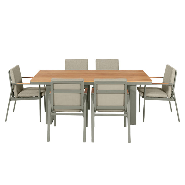 Pacific Lifestyle Stockholm 6 Seater Dining Set - Limestone