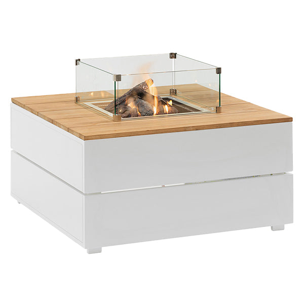 Pacific Lifestyle Cosipure 100 Square Fire Pit - White & Teak