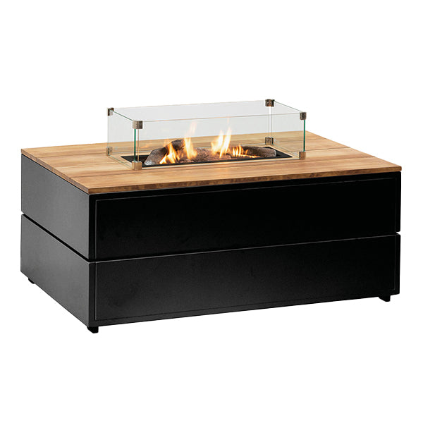 Pacific Lifestyle Cosipure 120 Rectangular Fire Pit - Black & Teak