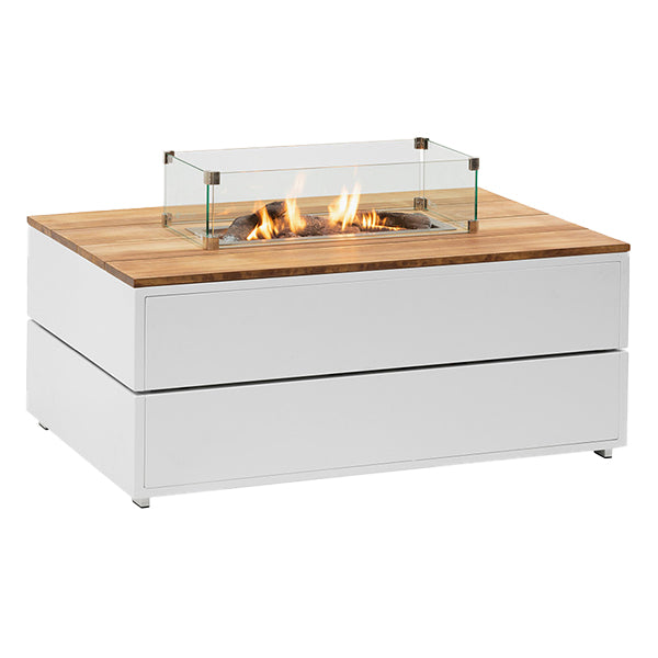 Pacific Lifestyle Cosipure 120 Rectangular Fire Pit - White & Teak