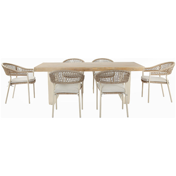 Pacific Lifestyle Osaka 6 Seater Dining Set - Latte - Stove Supermarket