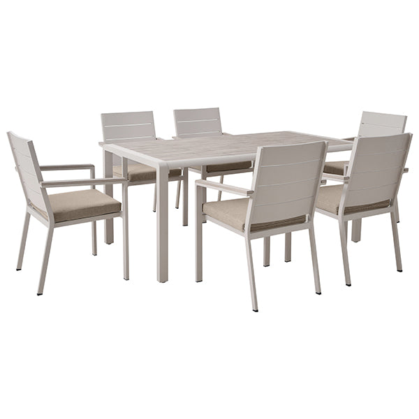 Pacific Lifestyle Aruba 6 Seater Dining Set - Latte