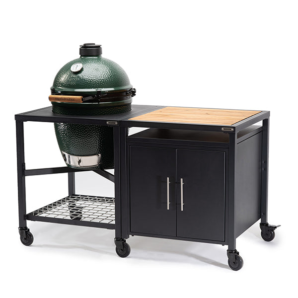 Big Green Egg Large With Modular Nest & Expansion Cabinet & Acacia Shelf