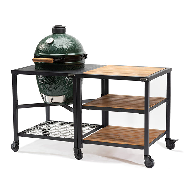 Big Green Egg Large With Modular Nest & Expansion Frame & Acacia Shelves