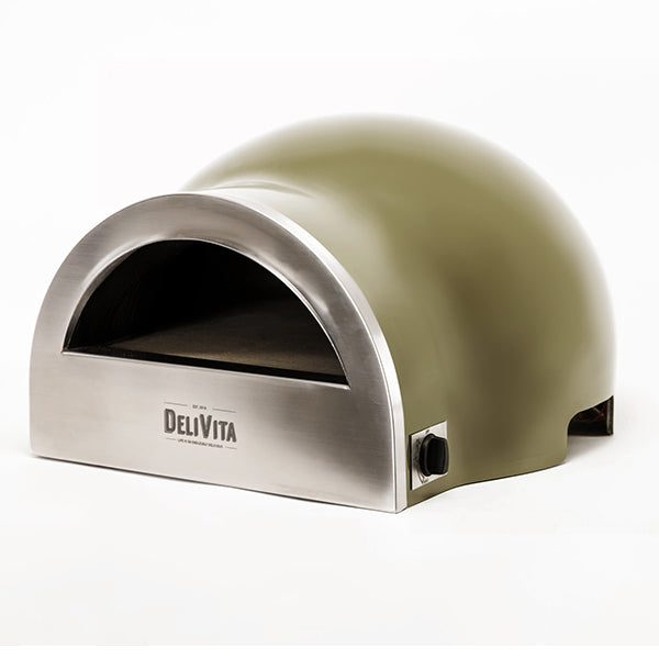 DeliVita Eco Wood & Gas Fired Oven - Olive Green - Stove Supermarket