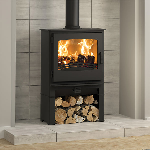 Flare Desire 5 Widescreen Log Store Multi Fuel / Wood Burning Stove - Stove Supermarket