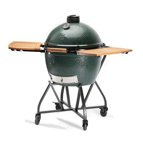 Big Green Egg XL & Integgrated Nest With Acacia Shelves - Stove Supermarket