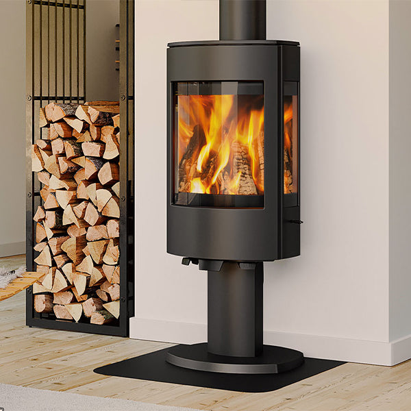 Dovre Astroline 4CB Wood Burning Stove Matt Black with Pedestal