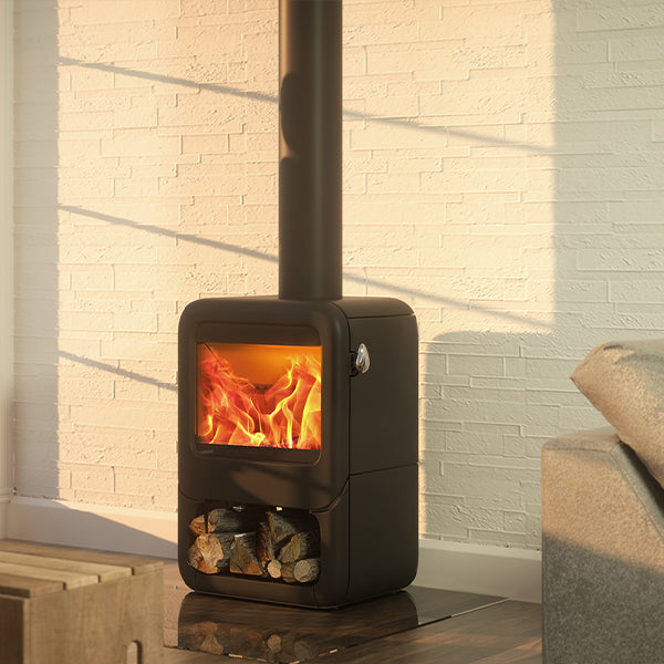 Dovre Rock 350 Wood Burning Stove with Wood Box