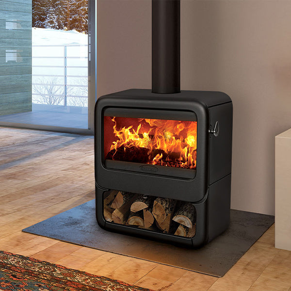 Dovre Rock 500 Wood Burning Stove with Wood Box