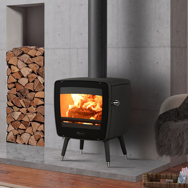 Dovre Vintage 35 Wood Burning Stove Matt Black with Legs