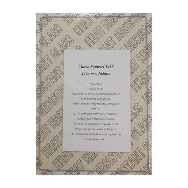 Morso Squirrel 1410 Stove Glass - 234mm X 163mm