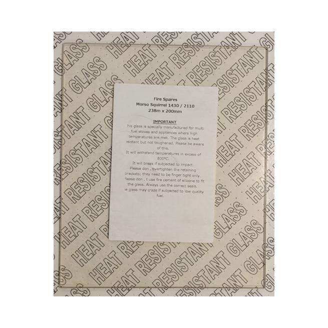 790721 - Morso Squirrel 1430 / 1435 / 2110 Stove Glass - 238mm X 200mm