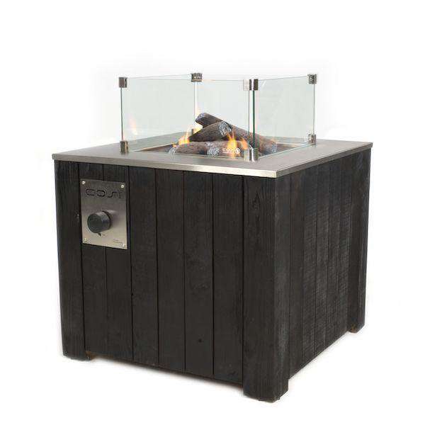 Pacific Lifestyle Cosicube 70 Black Fire Pit - Square Glass - Stove Supermarket