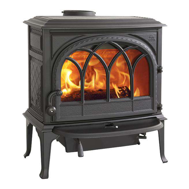 Jøtul F400 Eco Wood Burning Stove - Black - Tracery/ Lattice Door