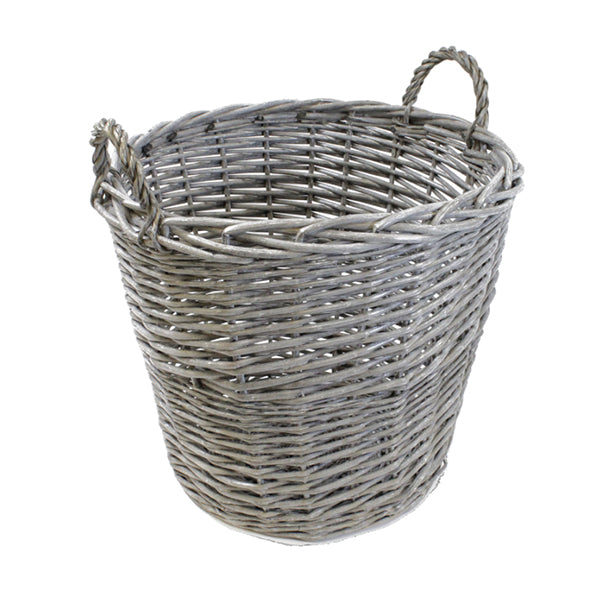 Chunky Grey Weave Wicker Basket - Stove Supermarket