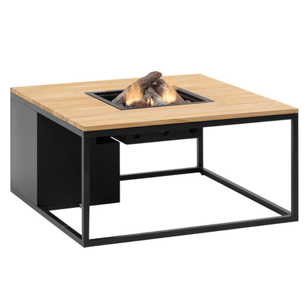 Pacific Lifestyle Cosiloft 100 Lounge Table Gas Fire Pit - Black & Teak