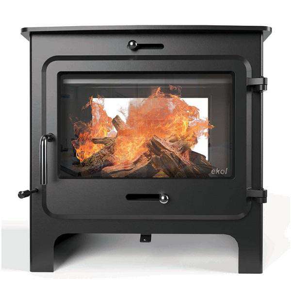 Ekol Clarity Double Sided Low Multi Fuel / Wood Burning Stove - Stove Supermarket