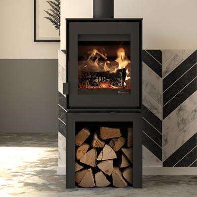 Dik Geurts Modivar 5 Front Log Store Wood Burning Stove - Stove Supermarket