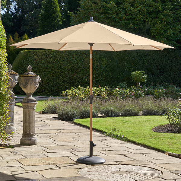 Pacific Lifestyle Riva Teak 3m Round Parasol - Champagne - Stove Supermarket