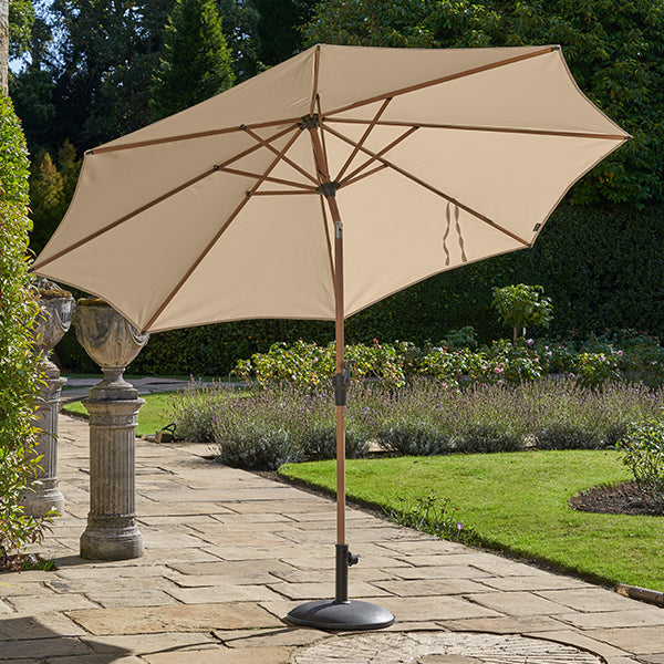Pacific Lifestyle Riva Teak 3m Round Parasol - Champagne - Stove Supermarket