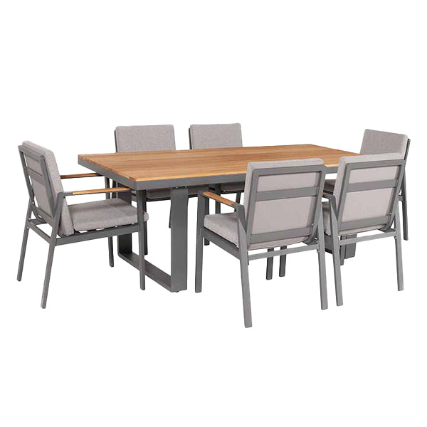 Pacific Lifestyle Stockholm 6 Seater Dining Set - Anthracite