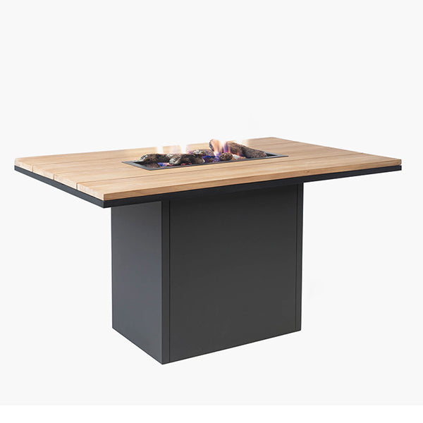 Pacific Lifestyle Cosiloft 120 Relaxed Dining Fire Pit - Black & Teak