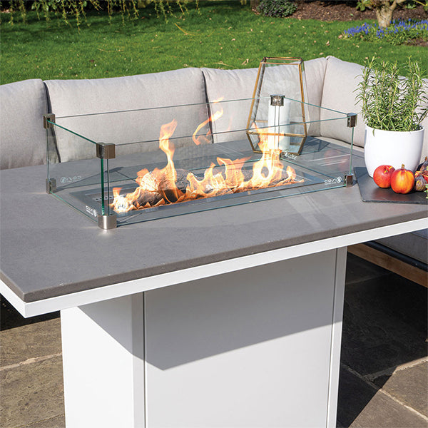 Pacific Lifestyle Cosiloft 120 Relaxed Dining Fire Pit - White & Grey