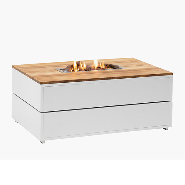Pacific Lifestyle Cosipure 120 Rectangular Fire Pit - White & Teak