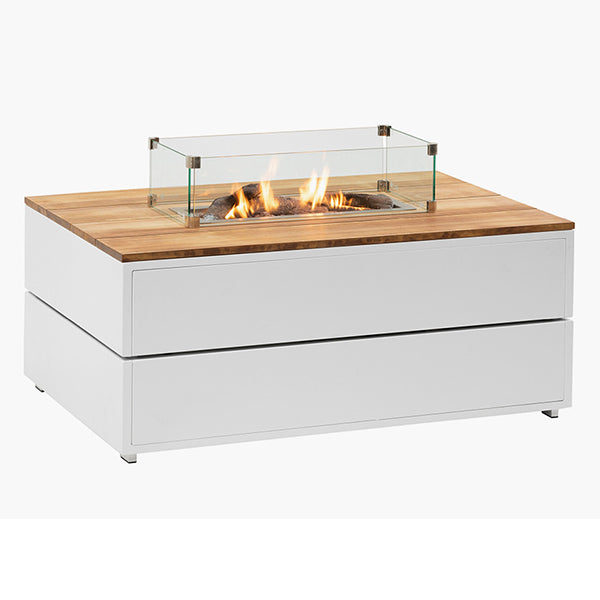 Pacific Lifestyle Cosipure 120 Rectangular Fire Pit - White & Teak