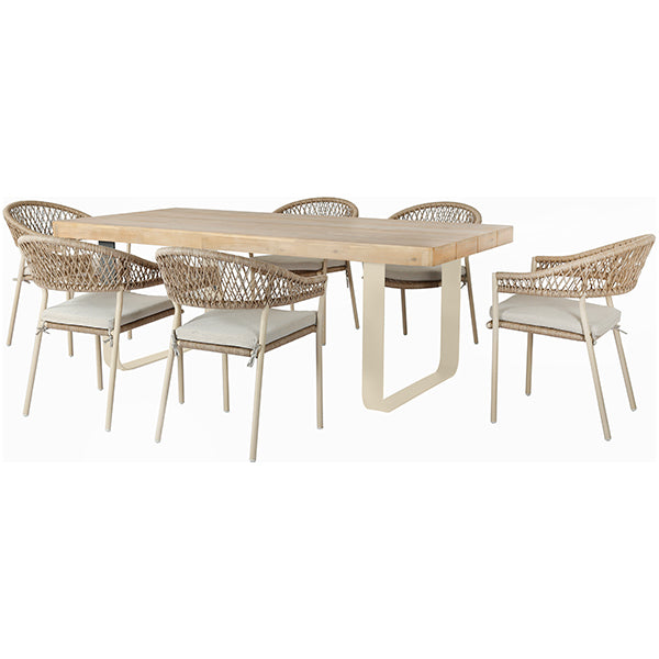 Pacific Lifestyle Osaka 6 Seater Dining Set - Latte - Stove Supermarket