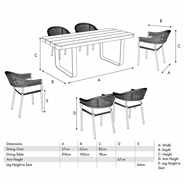Pacific Lifestyle Osaka 6 Seater Dining Set - Latte - Stove Supermarket