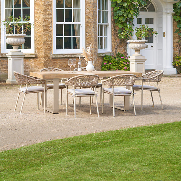 Pacific Lifestyle Osaka 6 Seater Dining Set - Latte - Stove Supermarket