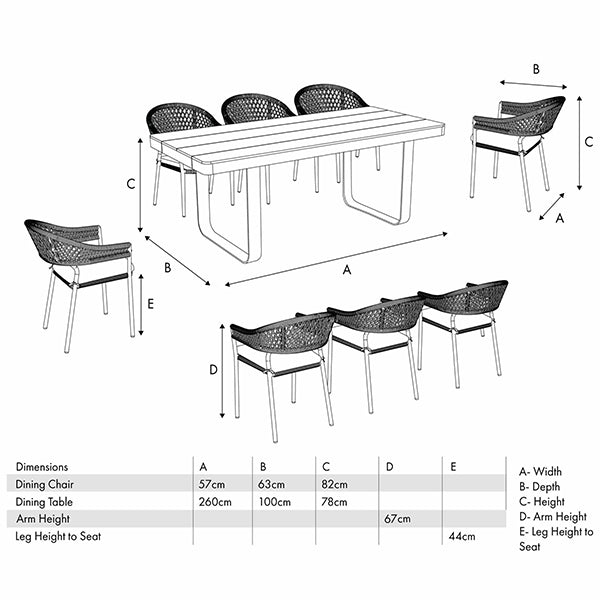 Pacific Lifestyle Osaka 8 Seater Dining Set - Latte
