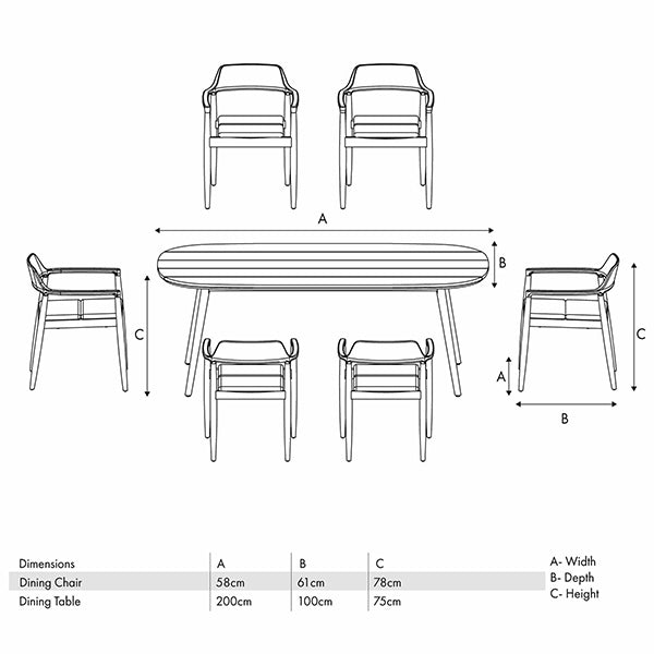 Pacific Lifestyle Salita 6 Seater Dining Set - Teak