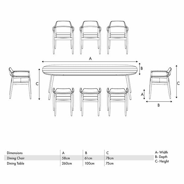 Pacific Lifestyle Salita 8 Seater Dining Set