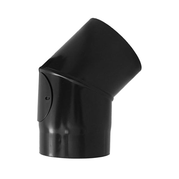 125mm (5") x 45&deg; Degree Elbow Black Flue Pipe With Access Door