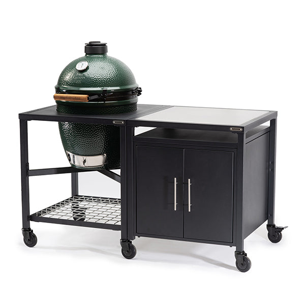Big Green Egg Large With Modular Nest & Expansion Cabinet & Stainless Steel Shelf