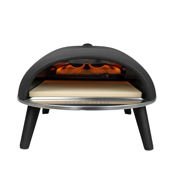DeliVita Diavolo Gas Fired Pizza Oven Set - Black