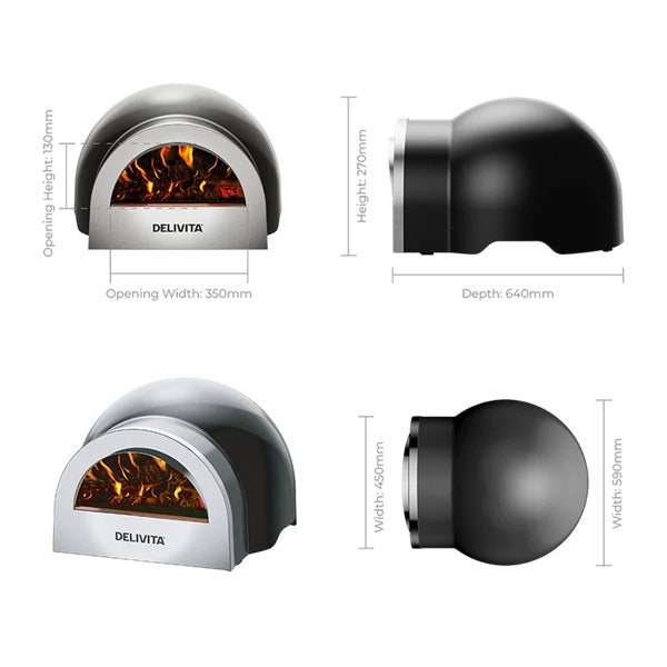 DeliVita Wood Fired Oven - Very Black