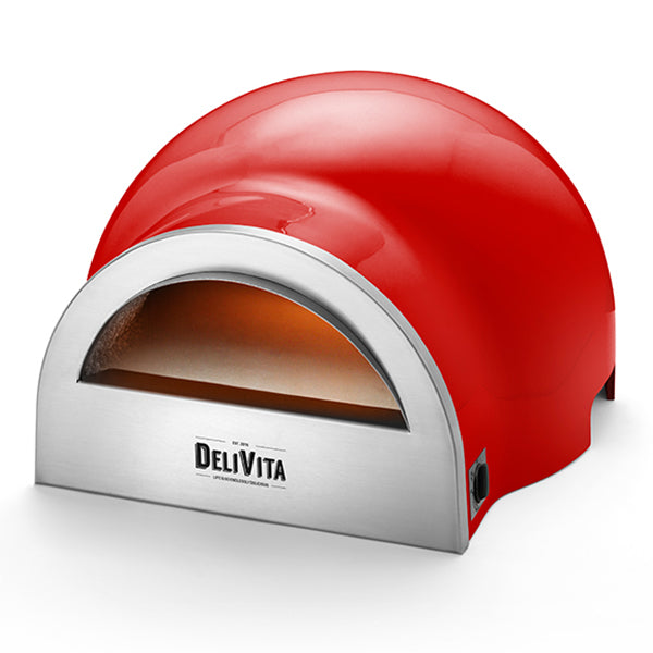 DeliVita Eco Wood & Gas Fired Oven - Chilli Red