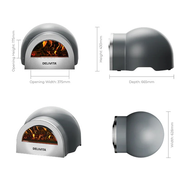 DeliVita Wood Fired Oven - Hale Grey
