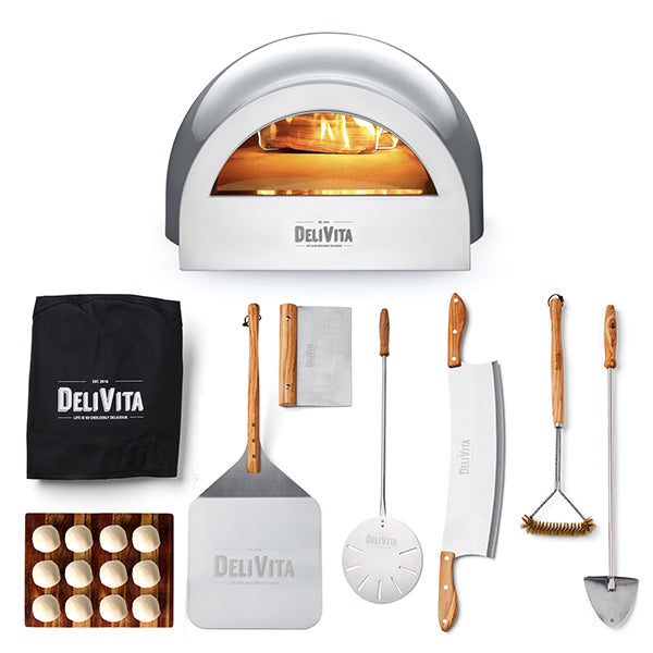 DeliVita Wood Fired Oven - Hale Grey - Pizzaiolo Bundle - Stove Supermarket