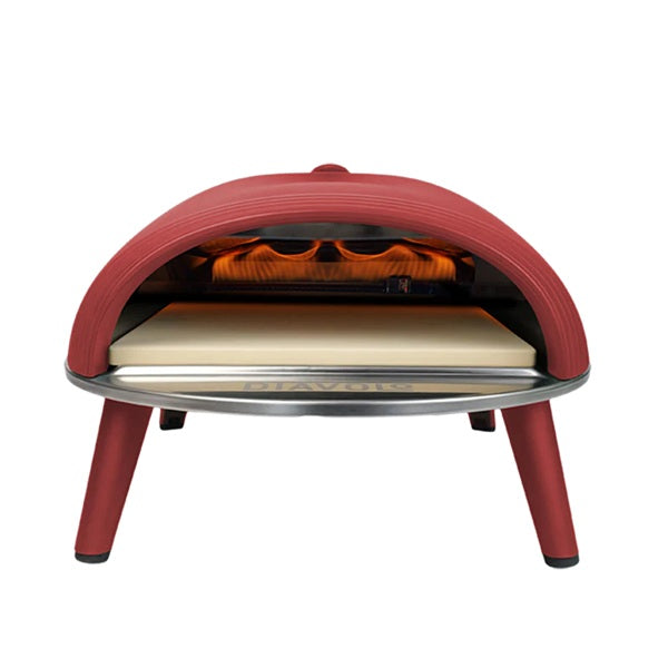 DeliVita Diavolo Gas Fired Pizza Oven Set - Red
