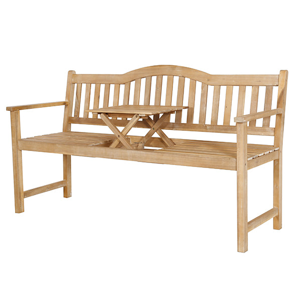 Pacific Lifestyle Richmond Light Teak Wood Bench with Pop Up Table - Stove Supermarket