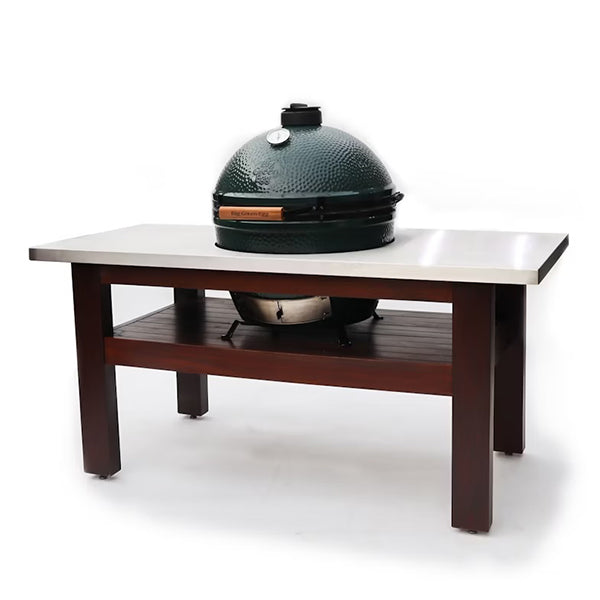 Big Green Egg XL & Stainless Steel Topped Mahogany Table
