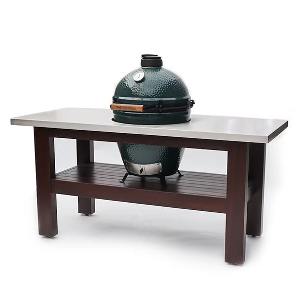 Big Green Egg Large & Stainless Steel Topped Mahogany Table