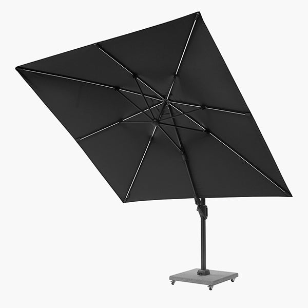 Pacific Lifestyle Glow Challenger T2 3m Square Anthracite Parasol