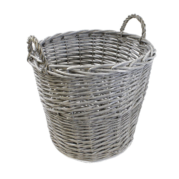 Chunky Grey Weave Wicker Basket - Stove Supermarket 