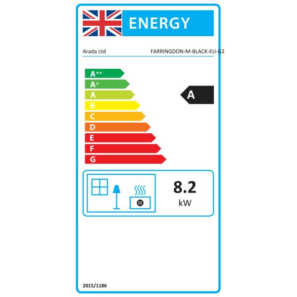 Arada Farringdon Medium Eco Multi Fuel / Wood Burning Stove - Energy Label